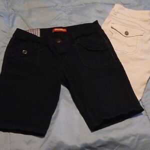 UNIONBAY Black and White Jean Shorts Casual Summer Style